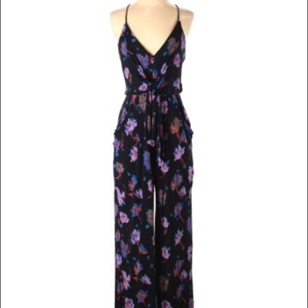 Anthropologie Floral Print Cropped Jumpsuit